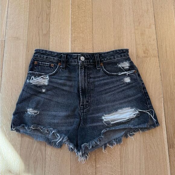Abercrombie & Fitch Pants - Abercrombie & Fitch Black Jean Shorts Distressed High-Waisted
